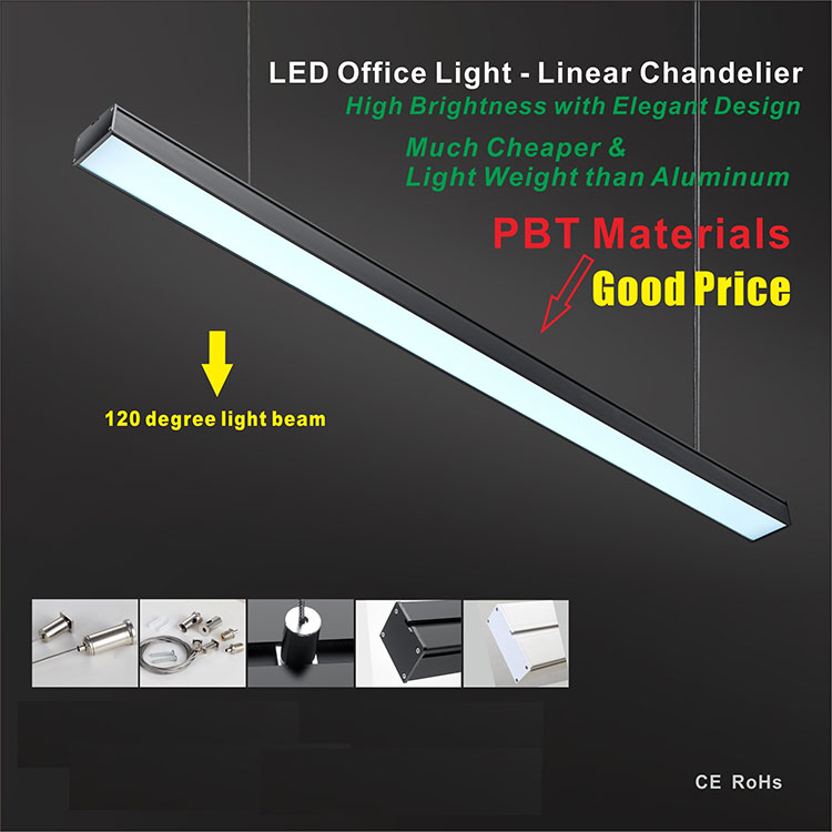 120W Linear Classical Chandelier Aluminum Alloy Frame